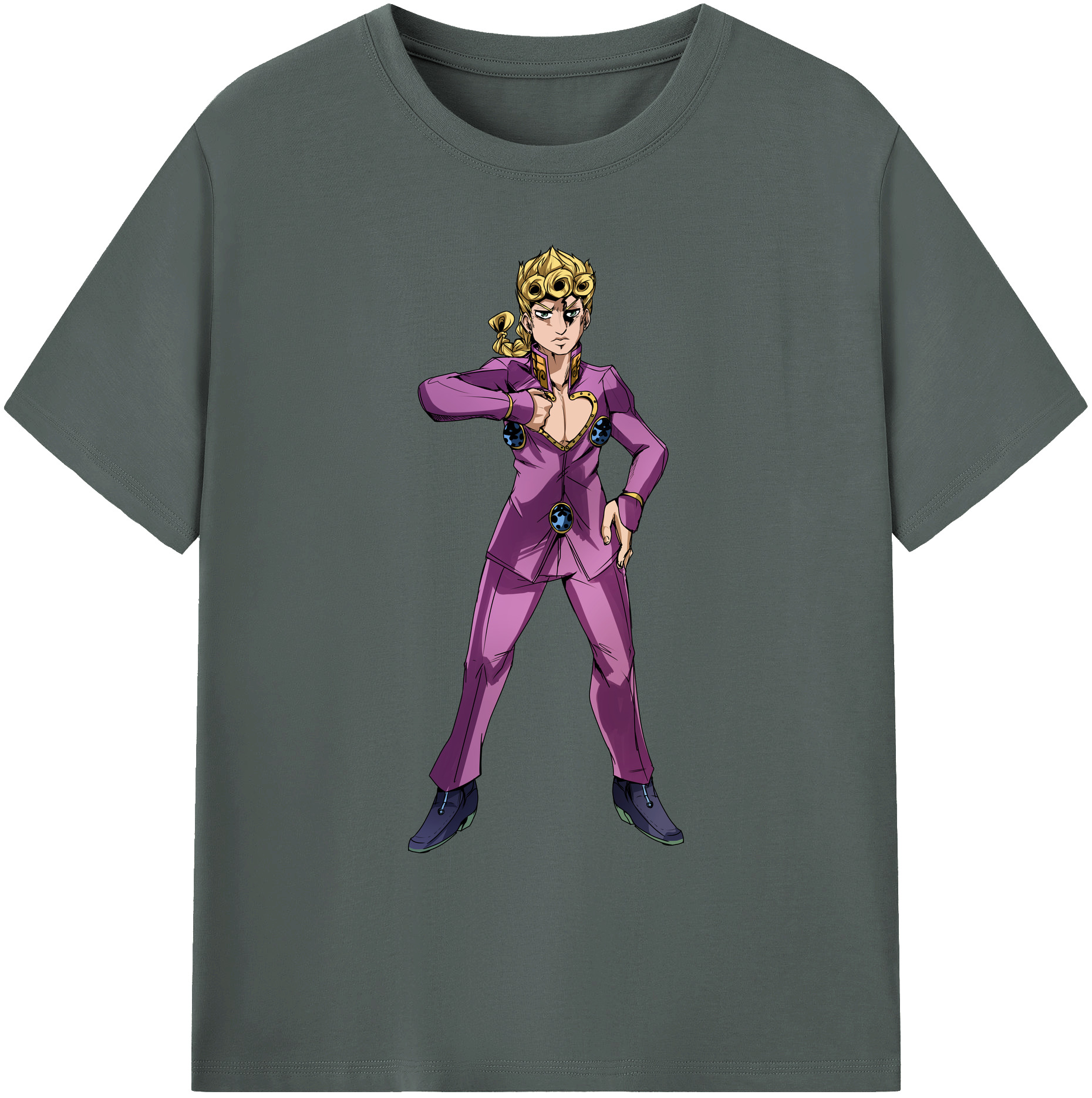 （画像用） ジョジョの奇妙な冒険 ジョルノ?ジョバァーナ JoJo's Bizarre Adventure Giorno Giovanna 綿100％ メンズ半袖Tシャツ｜肌触りやわらか＆通気性